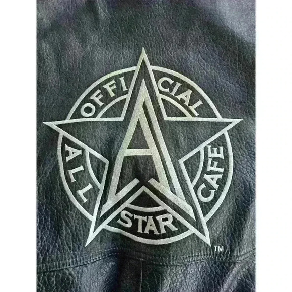 Vintage All Star Cafe " Atlantic City" Genuine Leather Bomber Jacket Men's Large - Picture 10 of 16